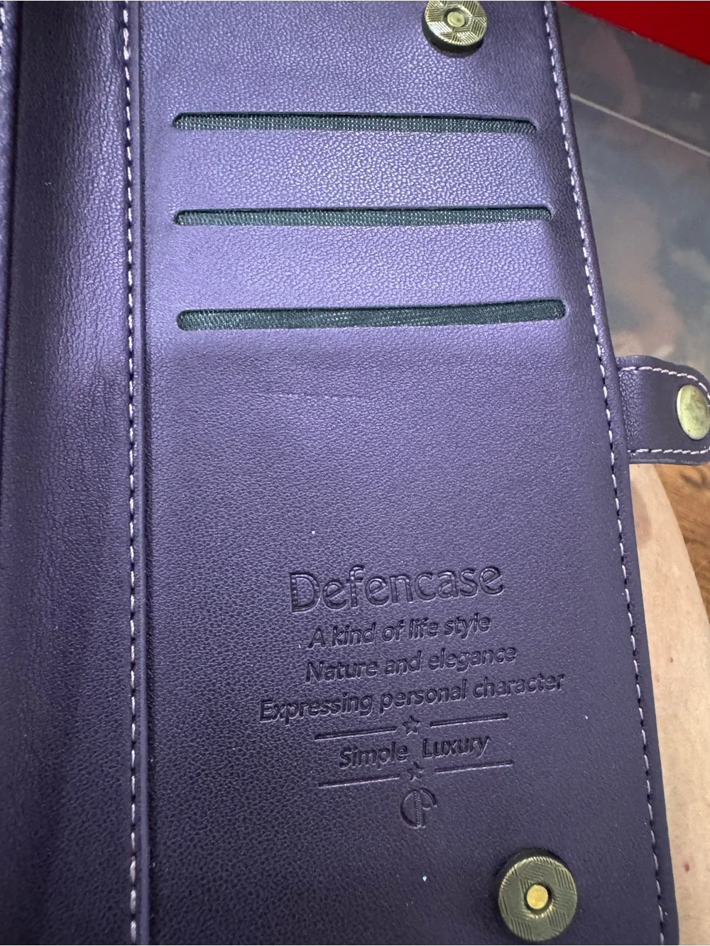 Wallet Phone Case in Deep Purple with Card Slots